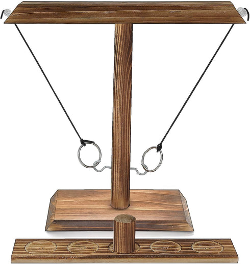 Ring Toss Games for Adults, Fun Hook and Ring Game, Handmade Wooden Interactive Game for Home, Bars and Party Classic Large Size...